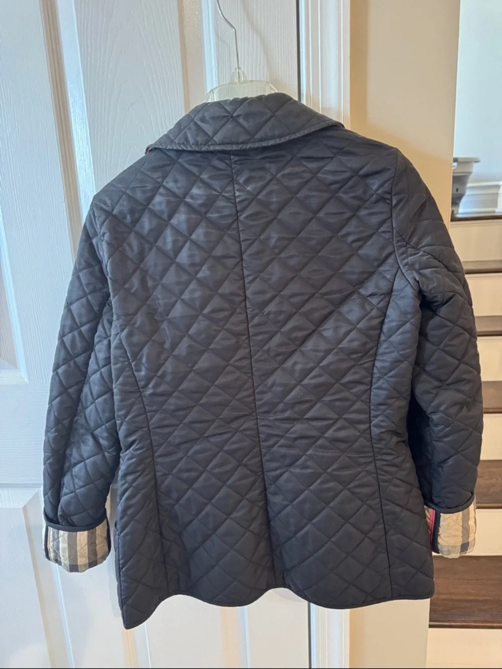 Burberry Beige and black Quilted Jacket with Signature Check Lining - Picture 3 of 5